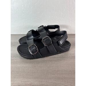Skechers Black Sandals with Buckle Detail
